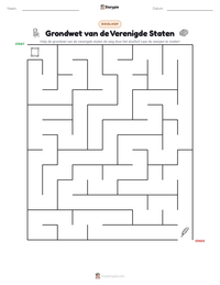 Grondwet van de Verenigde Staten afdrukbare werkblad voorbeeld