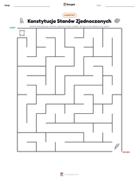 Podgląd drukowalnego arkusza ćwiczeń Konstytucja Stanów Zjednoczonych