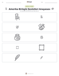 Amerika Birleşik Devletleri Anayasası yazdırılabilir çalışma sayfası önizlemesi