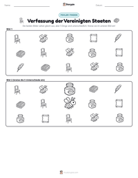 Verfassung der Vereinigten Staaten druckbare Arbeitsblatt Vorschau