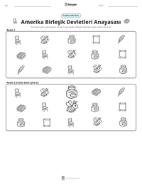 Amerika Birleşik Devletleri Anayasası yazdırılabilir çalışma sayfası önizlemesi