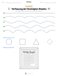 Verfassung der Vereinigten Staaten druckbare Arbeitsblatt Vorschau