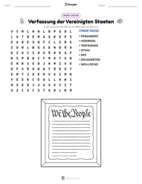 Verfassung der Vereinigten Staaten druckbare Arbeitsblatt Vorschau