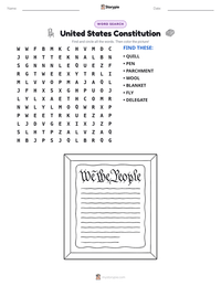 United States Constitution printable worksheet preview