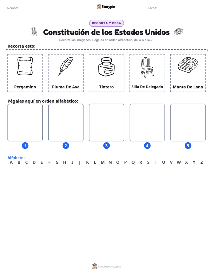 Cortar y Pegar el Alfabeto