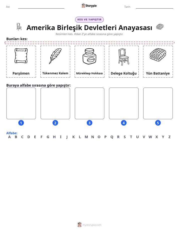 Kes & Yapıştır Alfabe