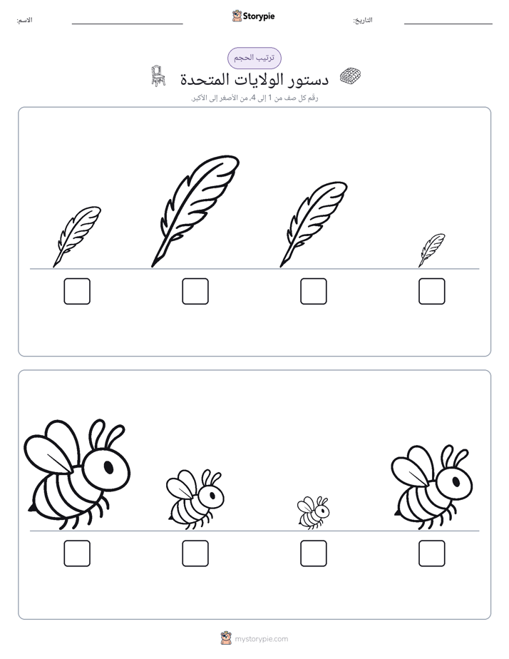 ترتيب الحجم