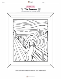 The Scream printable worksheet preview