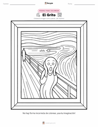 Página para colorear de El Grito para niños