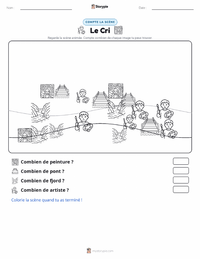 Aperçu de la feuille de travail imprimable Le Cri