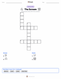 The Scream printable worksheet preview