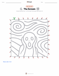 The Scream printable worksheet preview