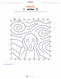 Prabaca lembar kerja cetak The Scream