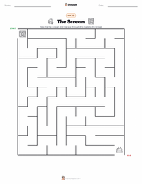 The Scream printable worksheet preview