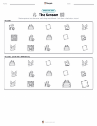 The Scream printable worksheet preview