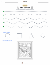 The Scream printable worksheet preview