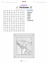 The Scream printable worksheet preview