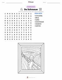 De Schreeuw afdrukbare werkblad voorbeeld