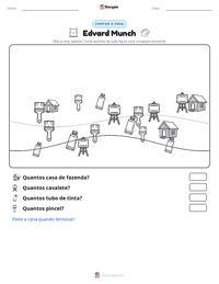 Prévia da folha de atividades imprimível Edvard Munch