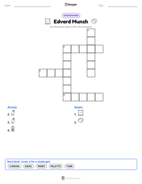 Edvard Munch printable worksheet preview