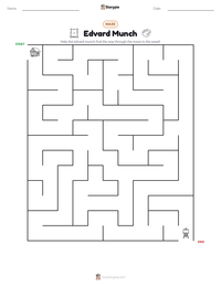 Edvard Munch printable worksheet preview