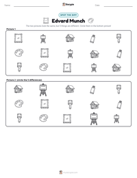 Edvard Munch printable worksheet preview