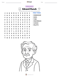 Edvard Munch printable worksheet preview