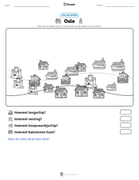 Oslo afdrukbare werkblad voorbeeld