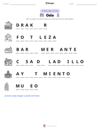 Vista previa de la hoja de trabajo imprimible de Oslo
