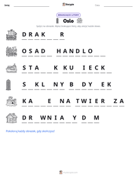 Podgląd drukowalnego arkusza ćwiczeń Oslo