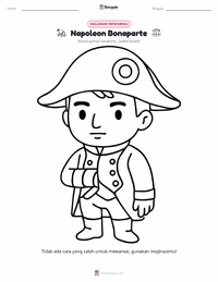 Halaman mewarnai Napoleon Bonaparte untuk anak-anak