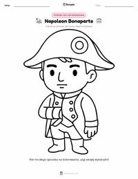 Strona do kolorowania Napoleon Bonaparte dla dzieci