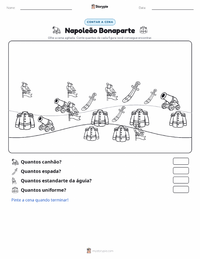 Prévia da folha de atividades imprimível Napoleão Bonaparte