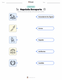 Folha de atividades imprimível Napoleão Bonaparte para crianças