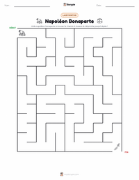 Aperçu de la feuille de travail imprimable Napoléon Bonaparte