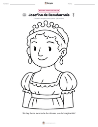 Vista previa de la hoja de trabajo imprimible de Josefina de Beauharnais