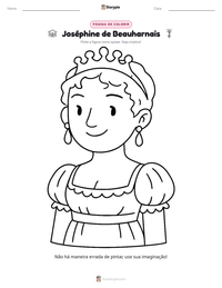Prévia da folha de atividades imprimível Joséphine de Beauharnais