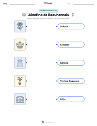 Podgląd drukowalnego arkusza ćwiczeń Józefina de Beauharnais