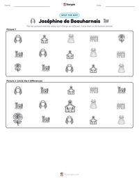 Joséphine de Beauharnais printable worksheet preview