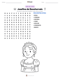 Vista previa de la hoja de trabajo imprimible de Josefina de Beauharnais