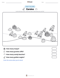 Corsica printable worksheet preview