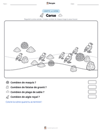Aperçu de la feuille de travail imprimable Corse