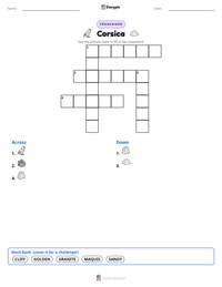 Corsica printable worksheet preview