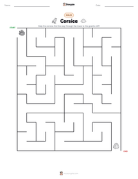 Corsica printable worksheet preview