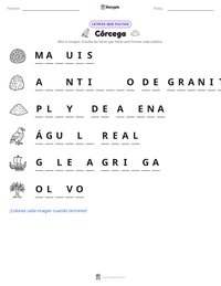 Vista previa de la hoja de trabajo imprimible de Córcega