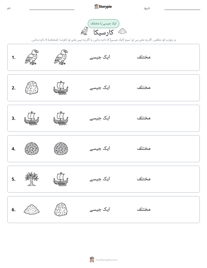 ایک جیسا یا مختلف
