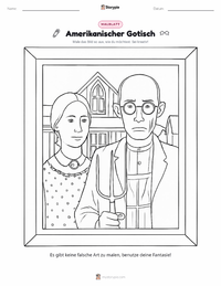 American Gothic druckbare Arbeitsblatt Vorschau