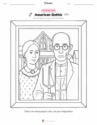 American Gothic printable worksheet preview