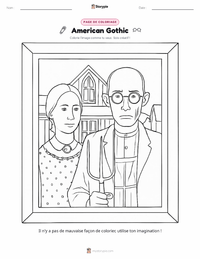 Aperçu de la feuille de travail imprimable American Gothic