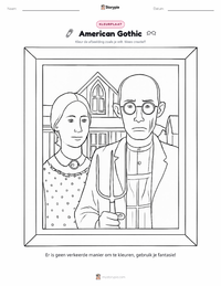 American Gothic afdrukbare werkblad voorbeeld